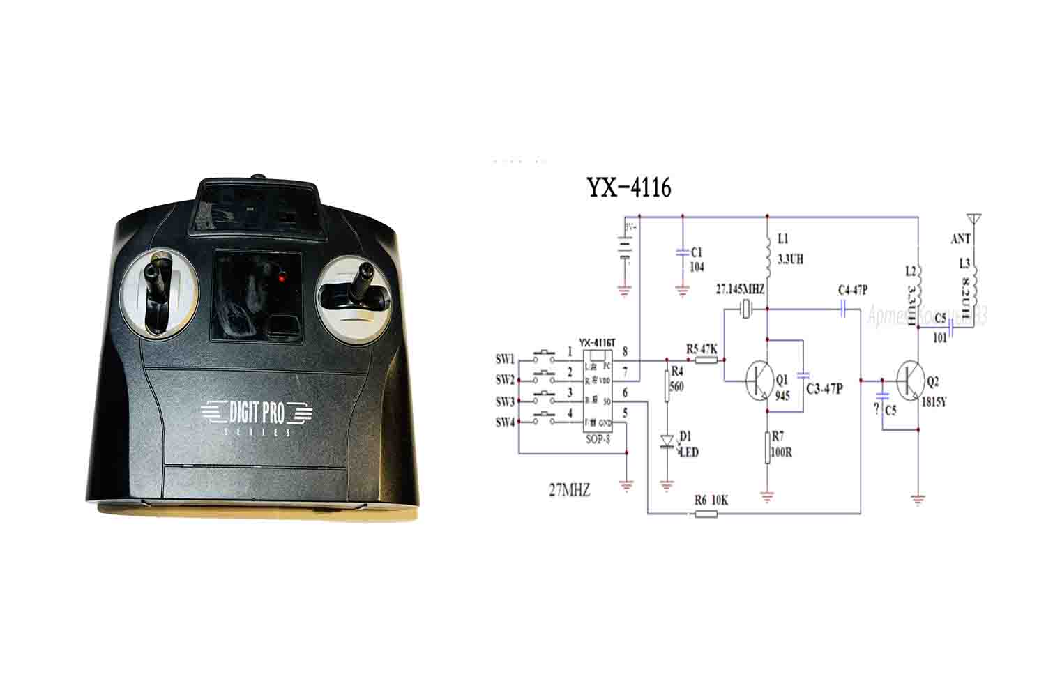 Подробнее о статье YX4116.Микросхема шифратора пульта радиоуправления